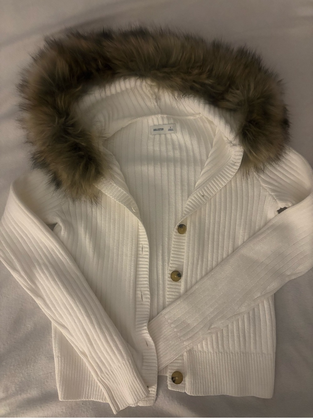 Hollister faux fur cardigan